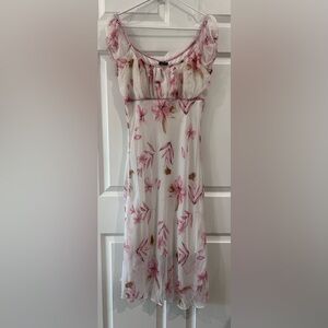 Rue 21 Junior's Milkmaid Coquette Chiffon Dress Size 13 Whimiscal Floral Fairy